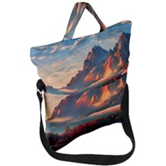 Opulent Sunset Fold Over Handle Tote Bag by GardenOfOphir