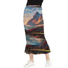 Opulent Sunset Maxi Fishtail Chiffon Skirt by GardenOfOphir