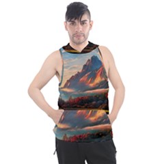 Opulent Sunset Men s Sleeveless Hoodie by GardenOfOphir