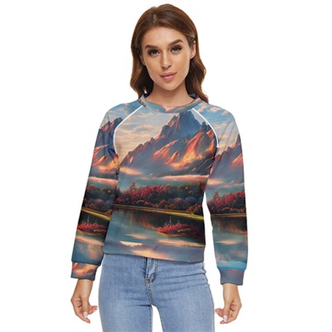 Opulent Sunset Women s Long Sleeve Raglan Tee by GardenOfOphir