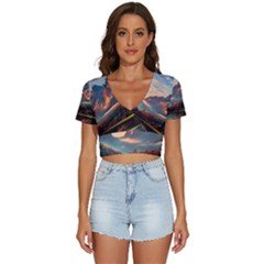 Opulent Sunset V-neck Crop Top