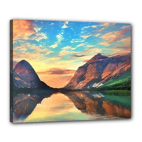 Portentous Sunset Canvas 20  X 16  (stretched) by GardenOfOphir