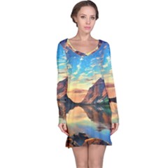 Portentous Sunset Long Sleeve Nightdress by GardenOfOphir