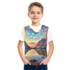 Portentous Sunset Kids  Basketball Tank Top by GardenOfOphir