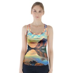 Portentous Sunset Racer Back Sports Top by GardenOfOphir