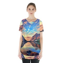 Portentous Sunset Skirt Hem Sports Top by GardenOfOphir