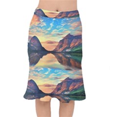 Portentous Sunset Short Mermaid Skirt by GardenOfOphir