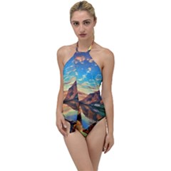 Portentous Sunset Go With The Flow One Piece Swimsuit by GardenOfOphir