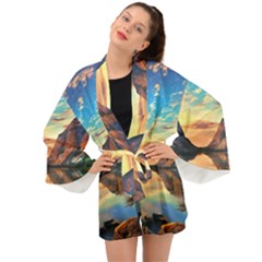 Portentous Sunset Long Sleeve Kimono by GardenOfOphir