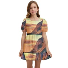 Portentous Sunset Kids  Short Sleeve Dolly Dress by GardenOfOphir