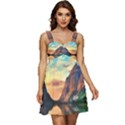 Portentous Sunset Ruffle Strap Babydoll Chiffon Dress View1