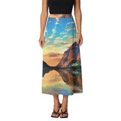 Portentous Sunset Classic Midi Chiffon Skirt