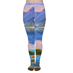 Romantic Lake Sunset Tights by GardenOfOphir