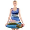 Romantic Lake Sunset V-Neck Sleeveless Dress View1