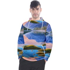 Romantic Lake Sunset Men s Pullover Hoodie by GardenOfOphir