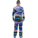 Romantic Lake Sunset Men s Long Sleeve Satin Pajamas Set View2