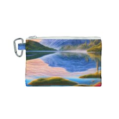 Romantic Lake Sunset Canvas Cosmetic Bag (small) by GardenOfOphir