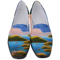 Romantic Lake Sunset Women s Classic Loafer Heels by GardenOfOphir