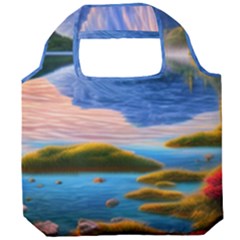 Romantic Lake Sunset Foldable Grocery Recycle Bag by GardenOfOphir