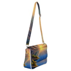 Remarkable Lake Sunset Shoulder Bag With Back Zipper by GardenOfOphir