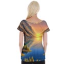 Remarkable Lake Sunset Cap Sleeve Top View2