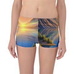 Remarkable Lake Sunset Boyleg Bikini Bottoms by GardenOfOphir