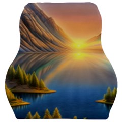 Remarkable Lake Sunset Car Seat Velour Cushion  by GardenOfOphir