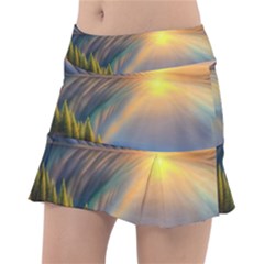 Remarkable Lake Sunset Classic Tennis Skirt by GardenOfOphir