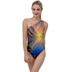 Remarkable Lake Sunset To One Side Swimsuit by GardenOfOphir