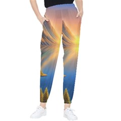 Remarkable Lake Sunset Tapered Pants by GardenOfOphir