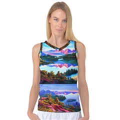 Solemn Soft Pastel Sunset Women s Basketball Tank Top by GardenOfOphir