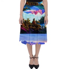 Solemn Soft Pastel Sunset Classic Midi Skirt by GardenOfOphir