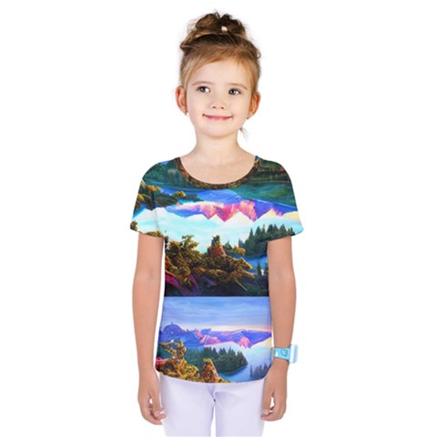 Solemn Soft Pastel Sunset Kids  One Piece Tee by GardenOfOphir