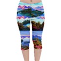 Solemn Soft Pastel Sunset Velvet Capri Leggings  View1