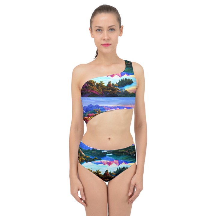 Solemn Soft Pastel Sunset Spliced Up Two Piece Swimsuit