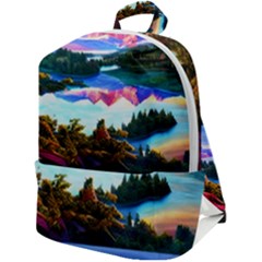 Solemn Soft Pastel Sunset Zip Up Backpack by GardenOfOphir