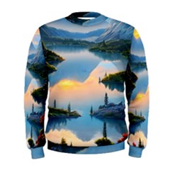 Somber Lake Sunset Men s Sweatshirt by GardenOfOphir