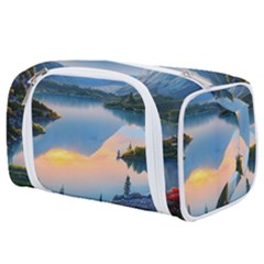 Somber Lake Sunset Toiletries Pouch by GardenOfOphir