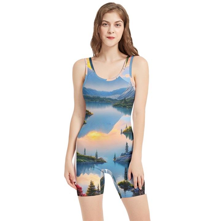 Somber Lake Sunset Women s Wrestling Singlet