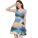 Somber Lake Sunset Inside Out Racerback Dress View1