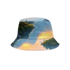 Somber Lake Sunset Bucket Hat (kids) by GardenOfOphir