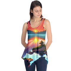 Gorgeous Sunset Sleeveless Tunic by GardenOfOphir