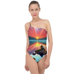 Gorgeous Sunset Classic One Shoulder Swimsuit by GardenOfOphir