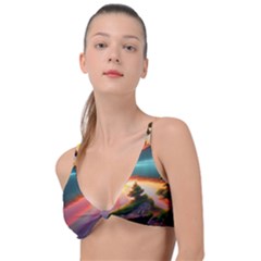 Gorgeous Sunset Knot Up Bikini Top by GardenOfOphir