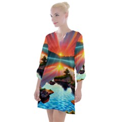 Gorgeous Sunset Open Neck Shift Dress