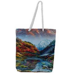 Breathtaking Landscape Scene Full Print Rope Handle Tote (large) by GardenOfOphir