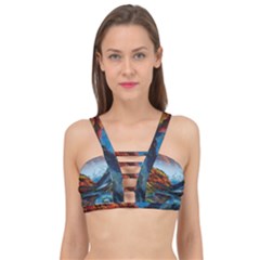 Breathtaking Landscape Scene Cage Up Bikini Top