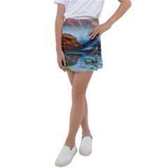 Breathtaking Landscape Scene Kids  Tennis Skirt by GardenOfOphir