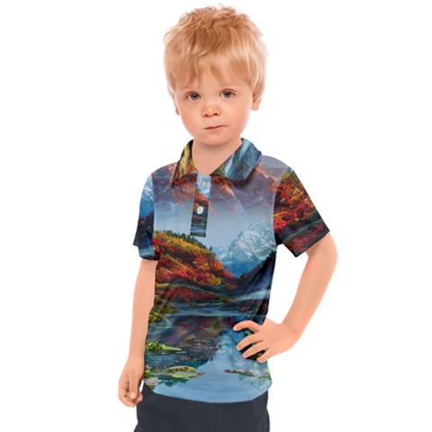 Breathtaking Landscape Scene Kids  Polo Tee by GardenOfOphir