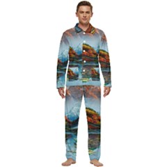 Breathtaking Landscape Scene Men s Long Sleeve Velvet Pocket Pajamas Set by GardenOfOphir